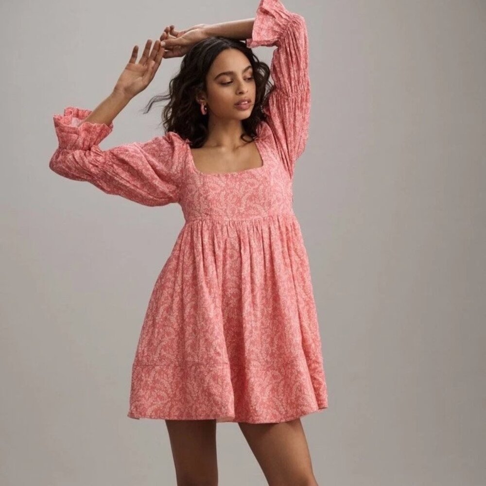 Anthropologie Pilcro Pink Babydoll Mini Dress